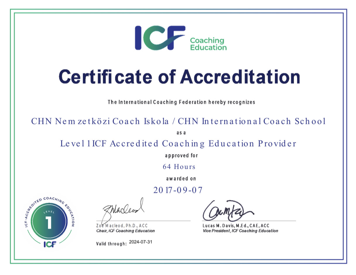 ICF Certificate of Accreditation - Level 1